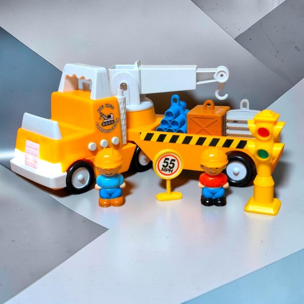 VTG 1992 SLM Inc Big Rigs Construction Crane Flatbed Tow Truck Toy Accessories